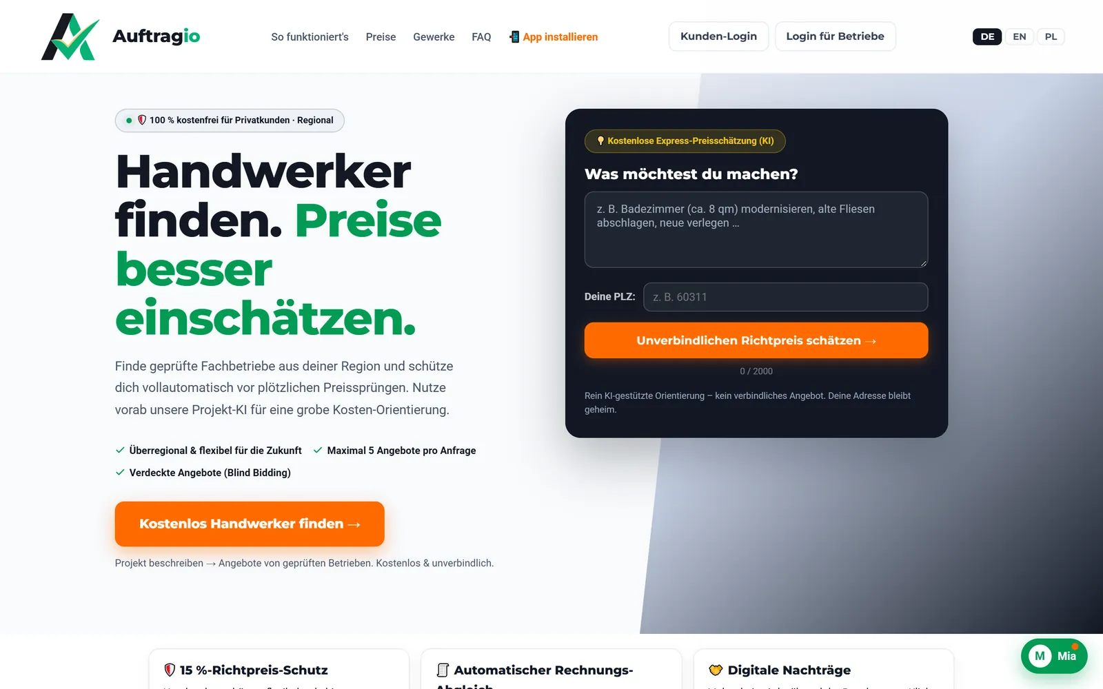Auftragio am Rechner