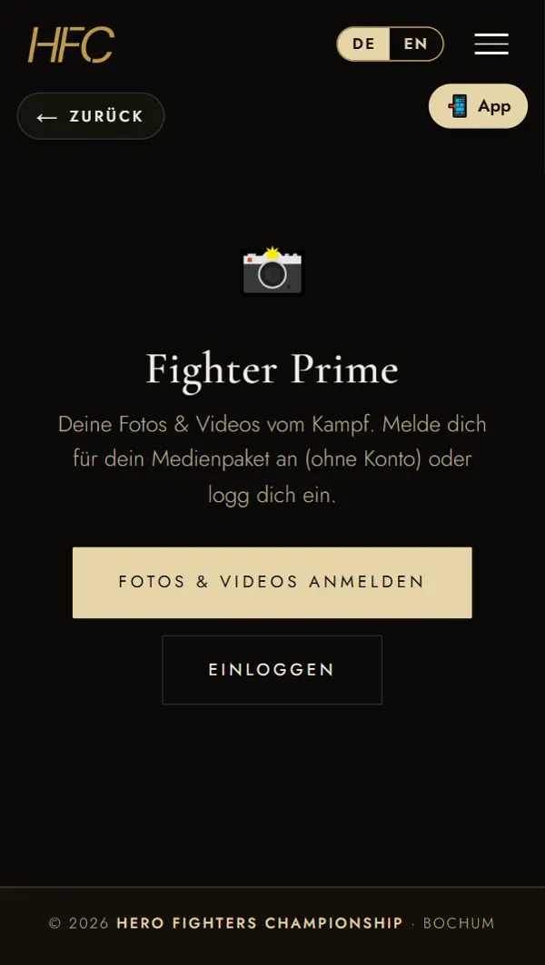 Fighter Prime: Fotos und Videos vom eigenen Kampf