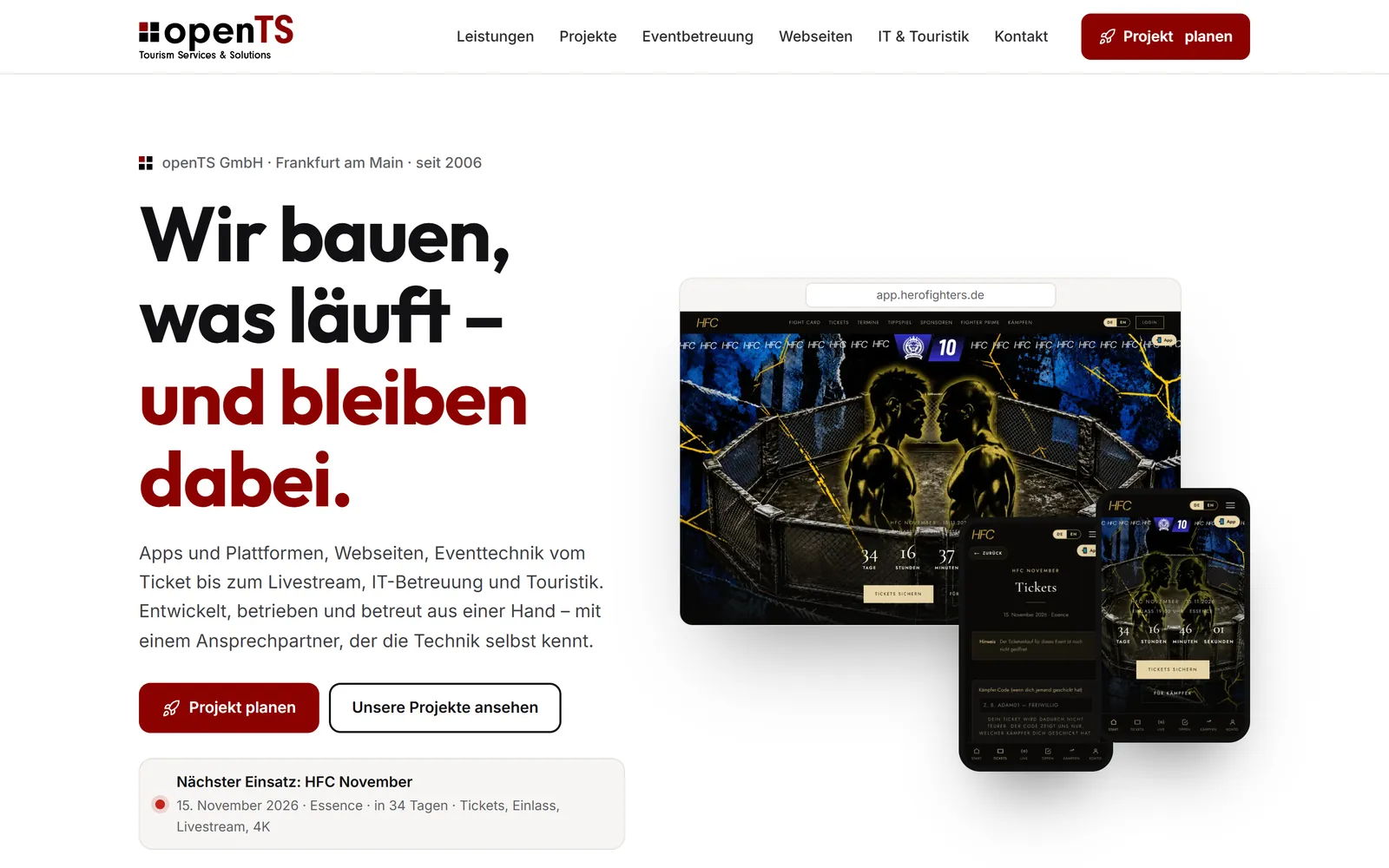Die neue Startseite von opents.de